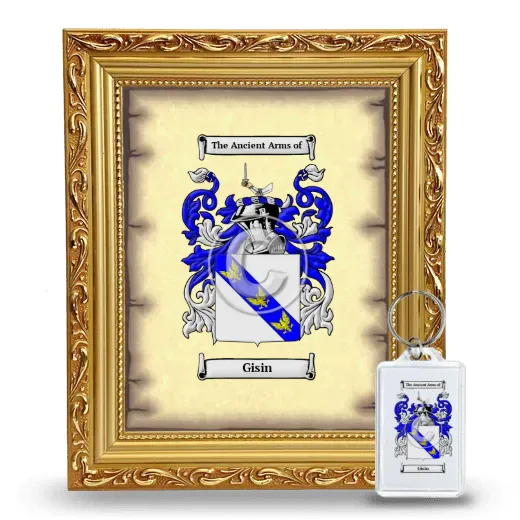 Gisin Framed Coat of Arms and Keychain - Gold