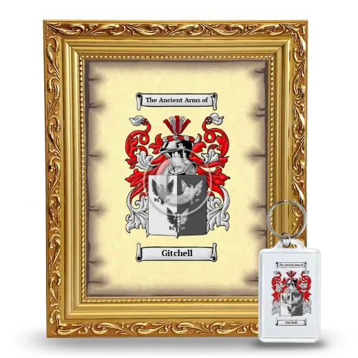 Gitchell Framed Coat of Arms and Keychain - Gold