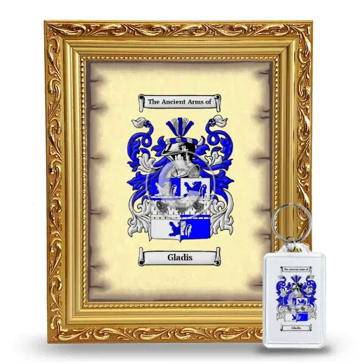 Gladis Framed Coat of Arms and Keychain - Gold