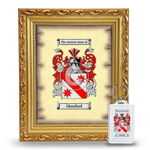 Glassford Framed Coat of Arms and Keychain - Gold
