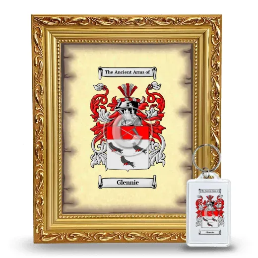Glennie Framed Coat of Arms and Keychain - Gold