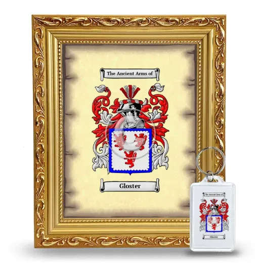 Gloster Framed Coat of Arms and Keychain - Gold