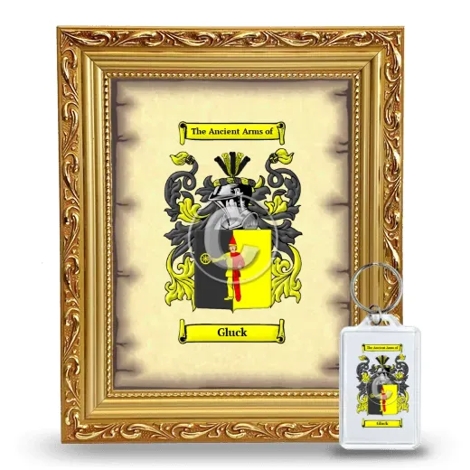 Gluck Framed Coat of Arms and Keychain - Gold