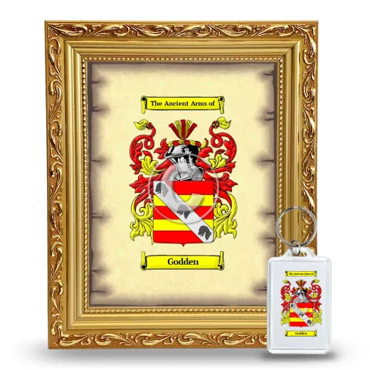 Godden Framed Coat of Arms and Keychain - Gold
