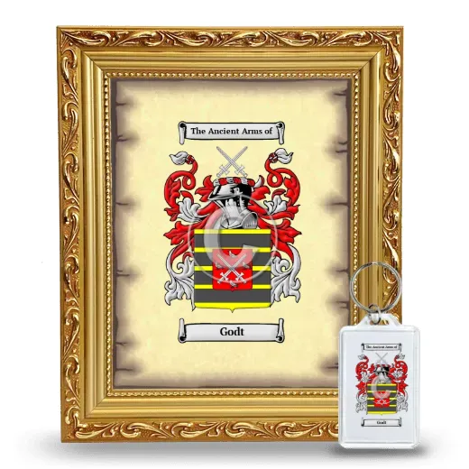 Godt Framed Coat of Arms and Keychain - Gold