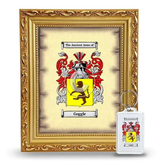 Goggle Framed Coat of Arms and Keychain - Gold