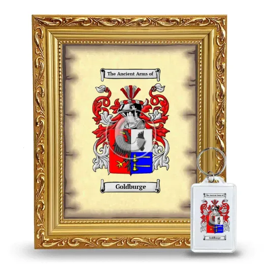 Goldburge Framed Coat of Arms and Keychain - Gold