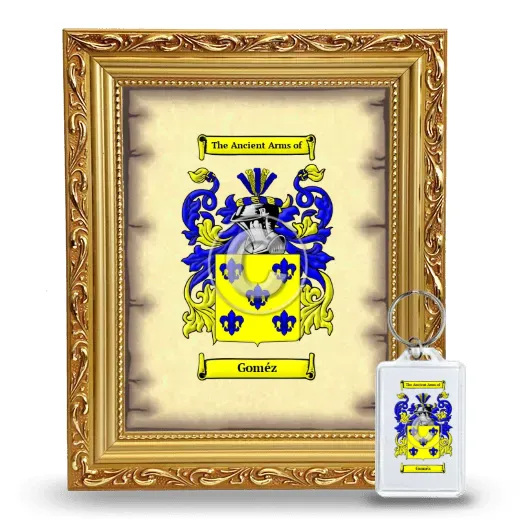 Goméz Framed Coat of Arms and Keychain - Gold