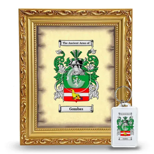 Gombas Framed Coat of Arms and Keychain - Gold