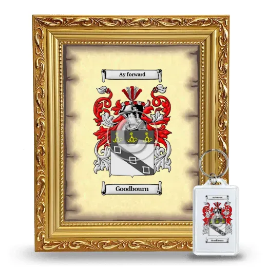 Goodbourn Framed Coat of Arms and Keychain - Gold