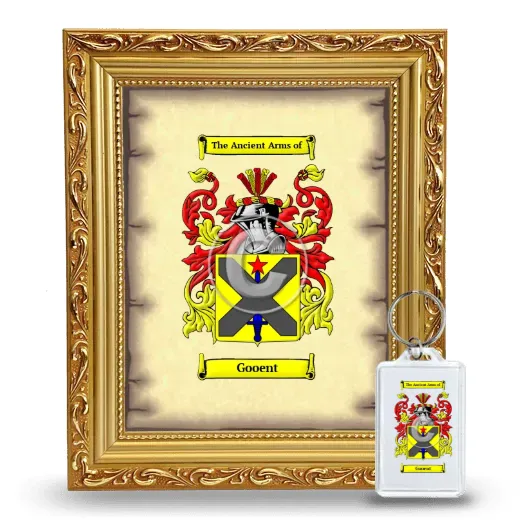 Gooent Framed Coat of Arms and Keychain - Gold