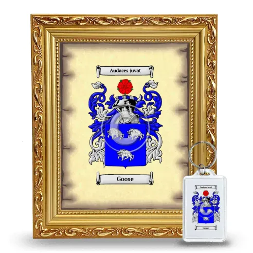 Goose Framed Coat of Arms and Keychain - Gold