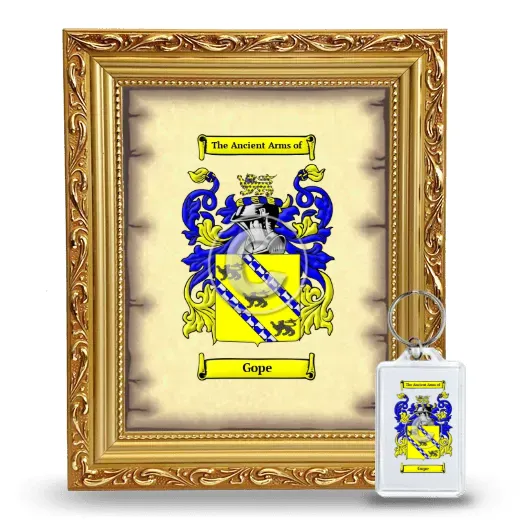 Gope Framed Coat of Arms and Keychain - Gold
