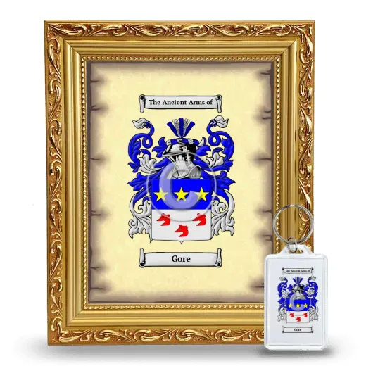 Gore Framed Coat of Arms and Keychain - Gold