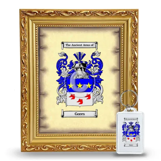 Gores Framed Coat of Arms and Keychain - Gold