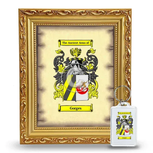 Gorges Framed Coat of Arms and Keychain - Gold