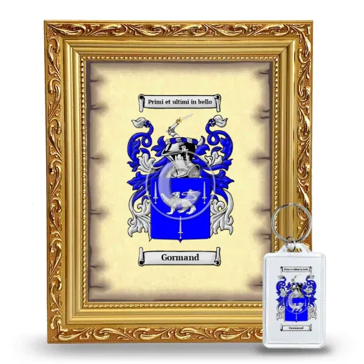 Gormand Framed Coat of Arms and Keychain - Gold
