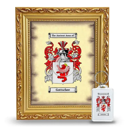 Gottschee Framed Coat of Arms and Keychain - Gold
