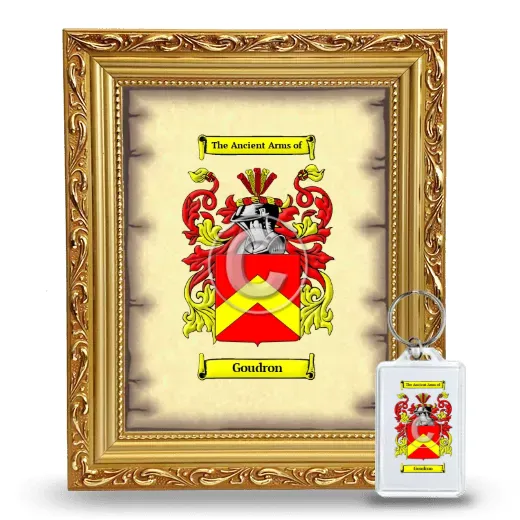 Goudron Framed Coat of Arms and Keychain - Gold