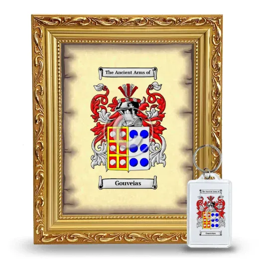 Gouveias Framed Coat of Arms and Keychain - Gold