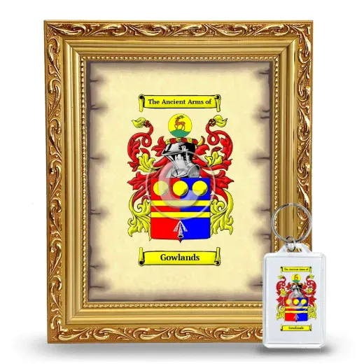 Gowlands Framed Coat of Arms and Keychain - Gold