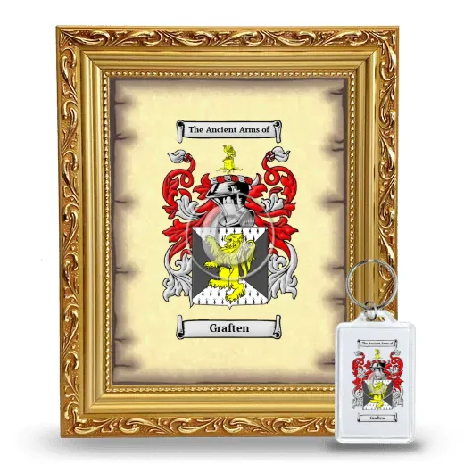 Graften Framed Coat of Arms and Keychain - Gold
