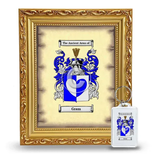 Gram Framed Coat of Arms and Keychain - Gold