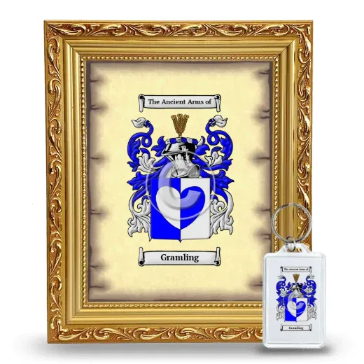 Gramling Framed Coat of Arms and Keychain - Gold