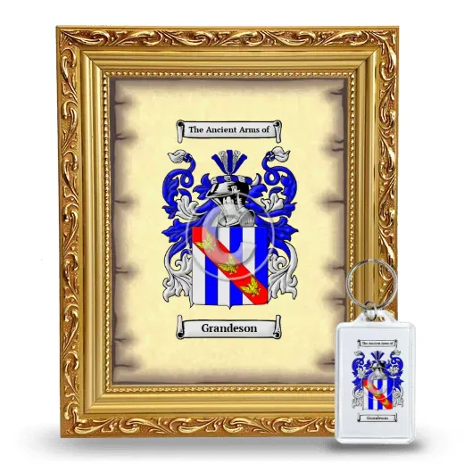 Grandeson Framed Coat of Arms and Keychain - Gold