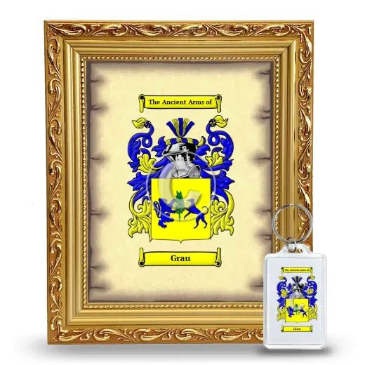 Grau Framed Coat of Arms and Keychain - Gold