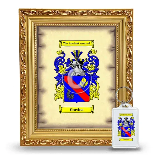 Gravina Framed Coat of Arms and Keychain - Gold