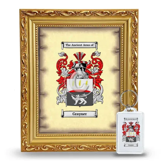 Grayner Framed Coat of Arms and Keychain - Gold