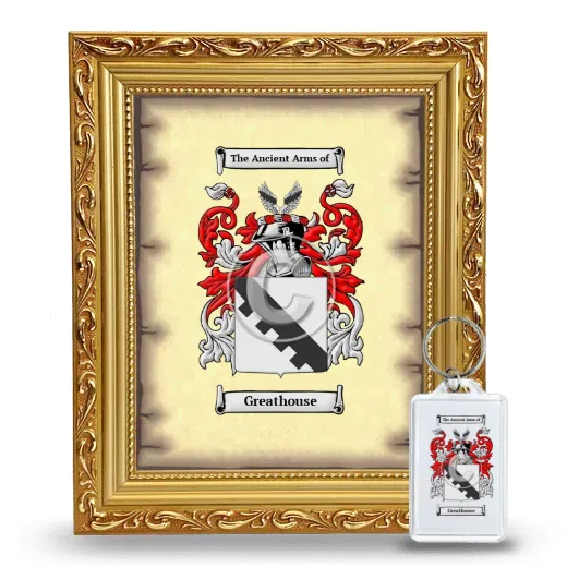 Greathouse Framed Coat of Arms and Keychain - Gold