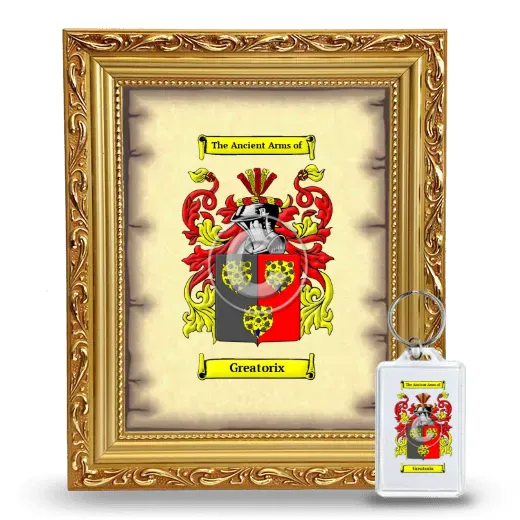 Greatorix Framed Coat of Arms and Keychain - Gold