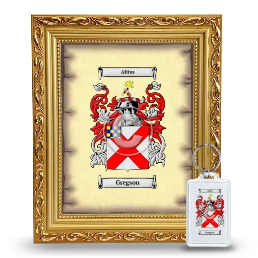 Gregson Framed Coat of Arms and Keychain - Gold