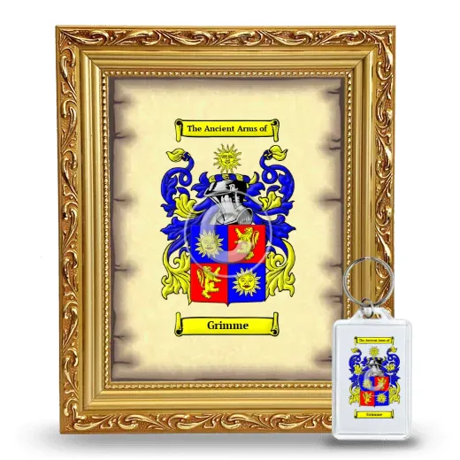 Grimme Framed Coat of Arms and Keychain - Gold