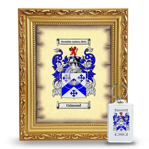 Grimond Framed Coat of Arms and Keychain - Gold