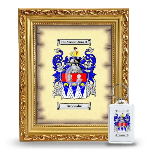Groombe Framed Coat of Arms and Keychain - Gold