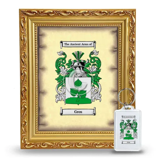 Gros Framed Coat of Arms and Keychain - Gold