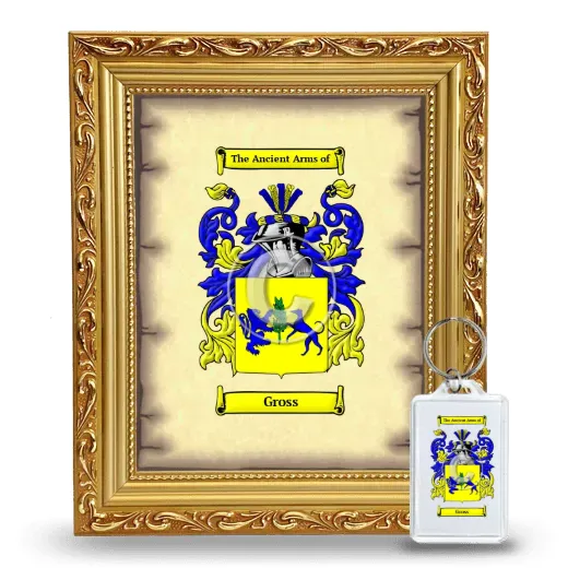 Gross Framed Coat of Arms and Keychain - Gold