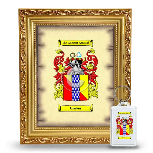 Grover Framed Coat of Arms and Keychain - Gold
