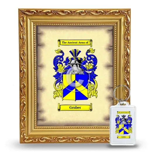 Gruber Framed Coat of Arms and Keychain - Gold