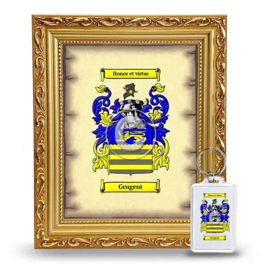 Grugent Framed Coat of Arms and Keychain - Gold
