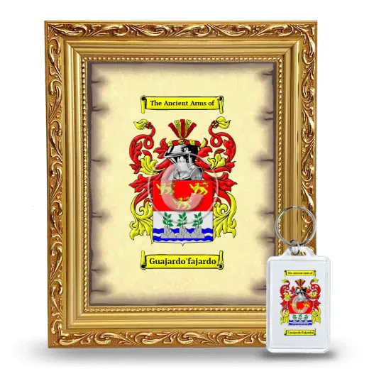 Guajardo'fajardo Framed Coat of Arms and Keychain - Gold