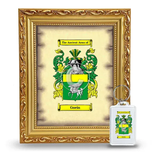 Guein Framed Coat of Arms and Keychain - Gold