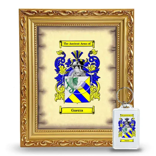 Guerra Framed Coat of Arms and Keychain - Gold