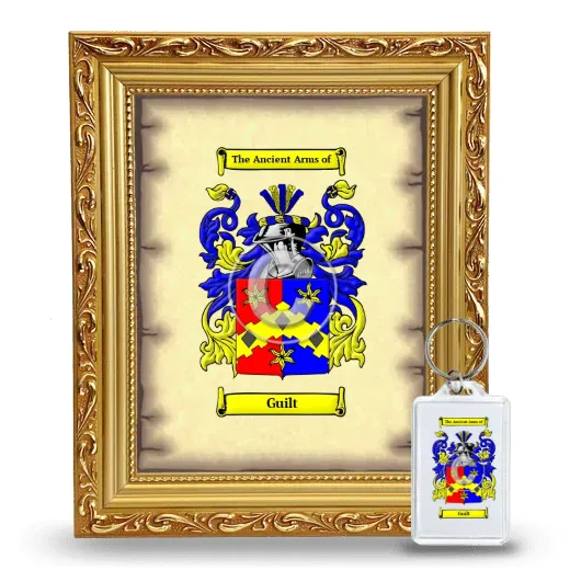 Guilt Framed Coat of Arms and Keychain - Gold