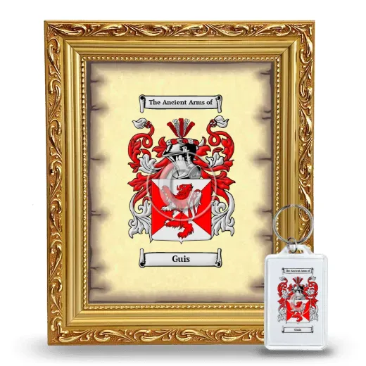 Guis Framed Coat of Arms and Keychain - Gold