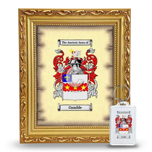 Gumble Framed Coat of Arms and Keychain - Gold
