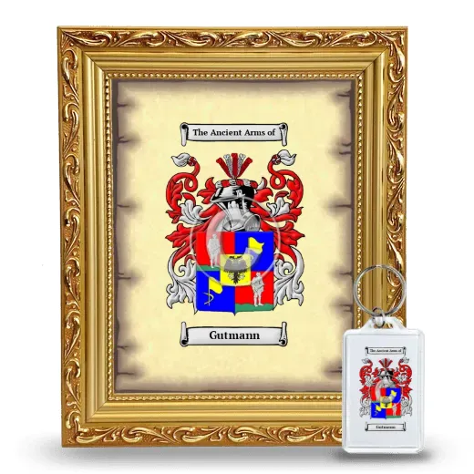 Gutmann Framed Coat of Arms and Keychain - Gold